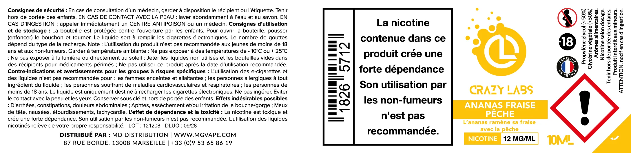 Ananas Fraise Pêche - Crazy Labs AnanasFraisePeche_12MG_10ML.webp