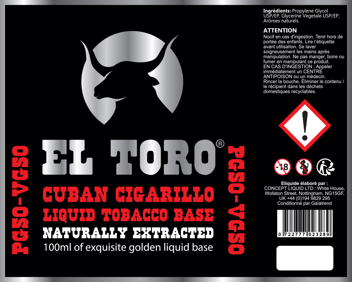 Base 50-50 Cuban Cigarillo 100ml - El Toro - House of liquid BASE-Cigarillo-PG50VG50.jpg