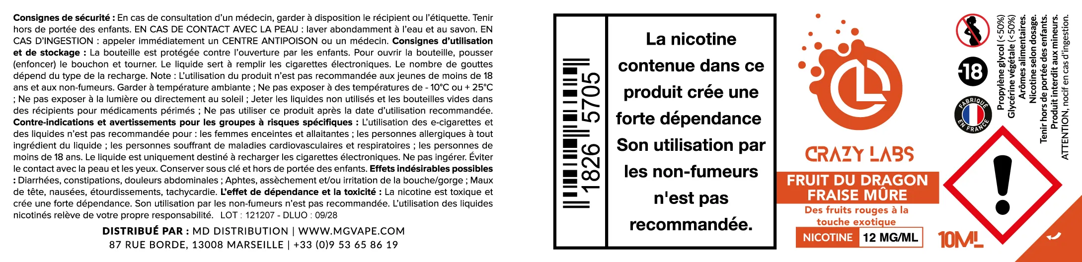 Fruit du Dragon Fraise Mûre - Crazy Labs DragonFraiseMure_12MG_10ML.webp