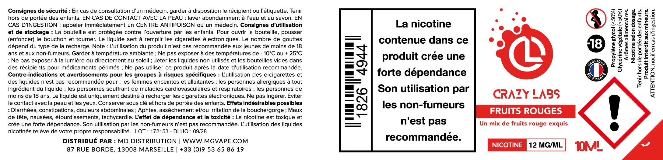 Fruits Rouges - Crazy Labs FruitsRouges_12MG_10ML.webp