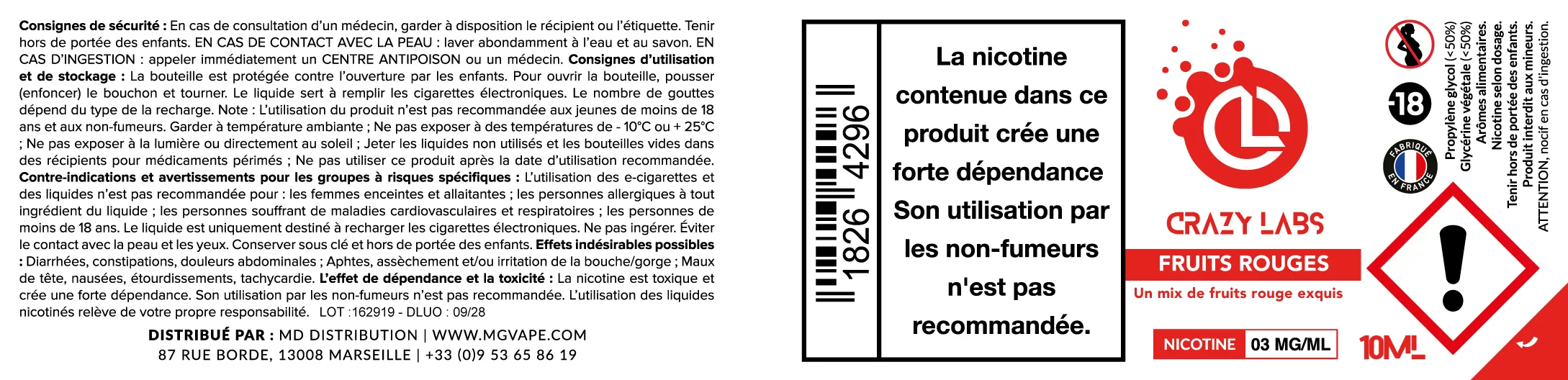 Fruits Rouges - Crazy Labs FruitsRouges_3MG_10ML.webp