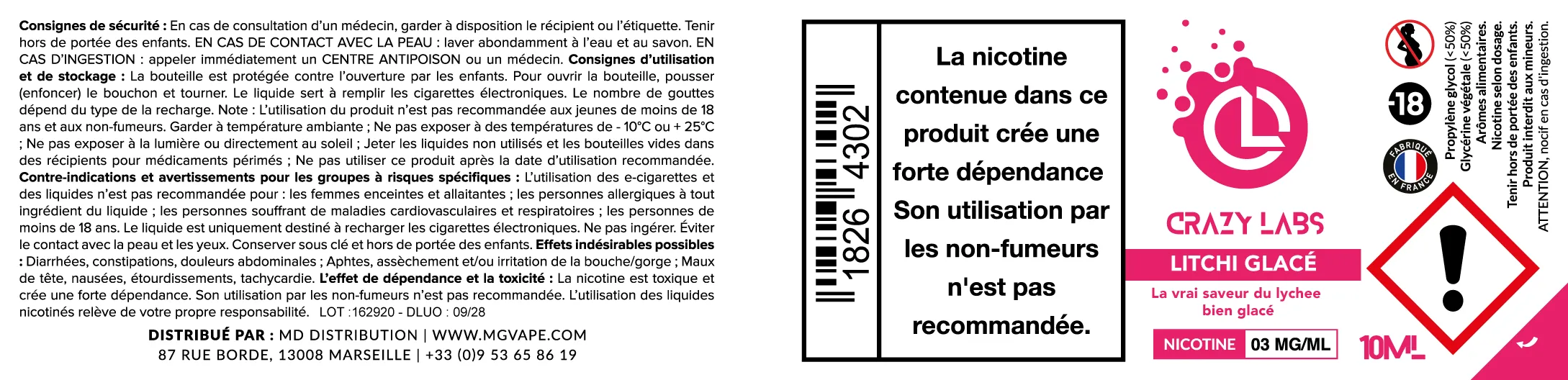 Litchi Glacé - Crazy Labs Litchi_3MG_10ML.webp