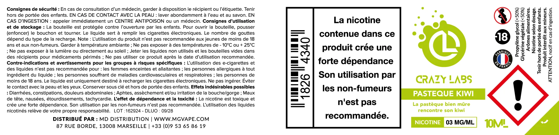 Pastèque Kiwi - Crazy Labs PastequeKiwi_3MG_10ML.webp